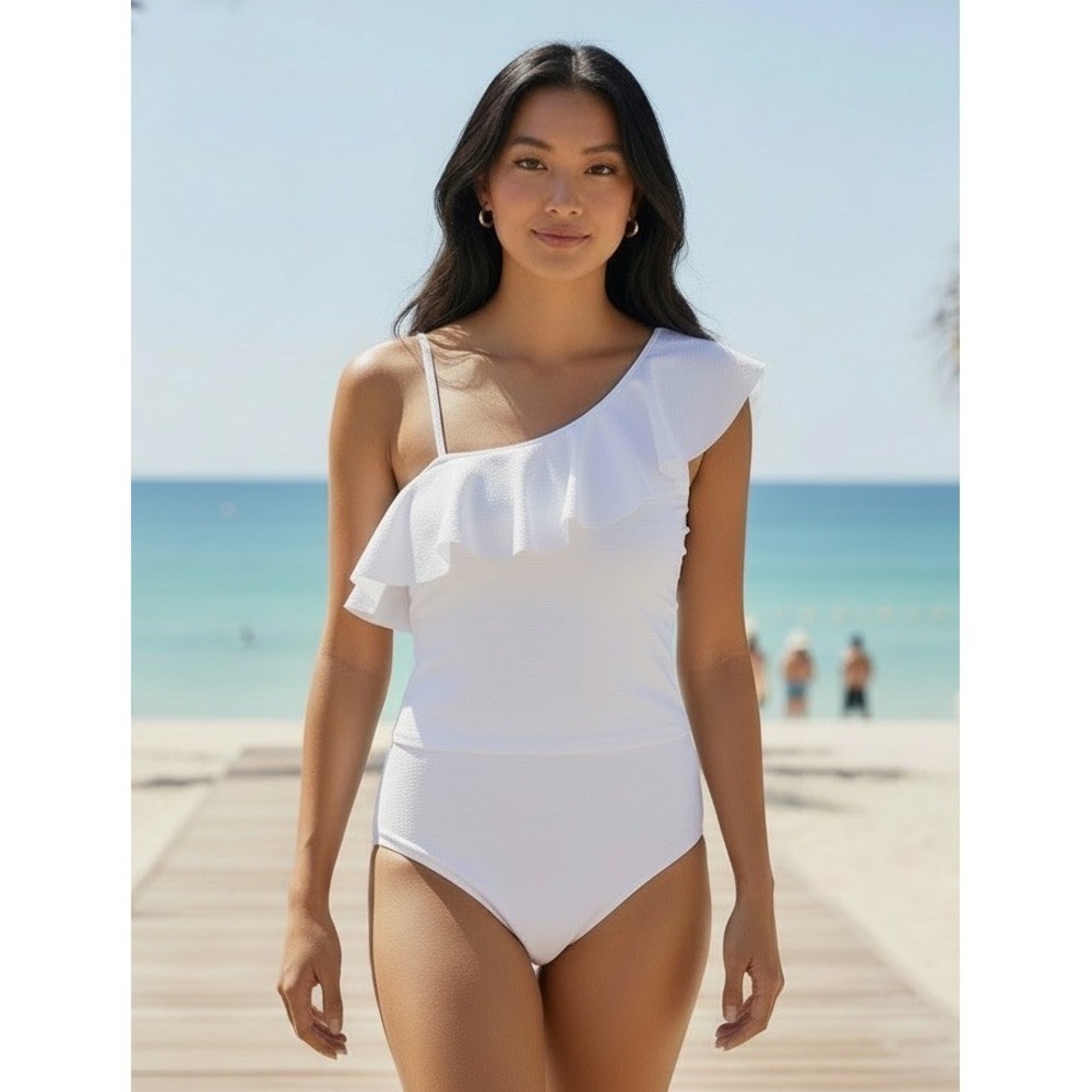 Yonique Women's Two‎ Piece Swimsuits One Shoulder Tankini Tummy Control Size XL
